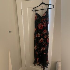 Lulus black floral maxi dress